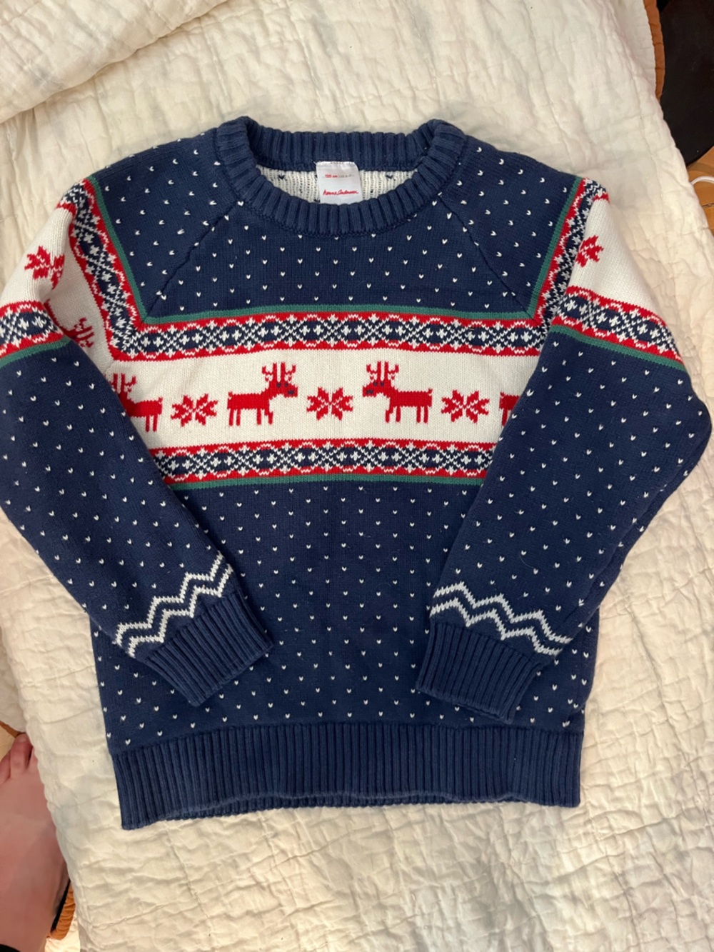 Hanna Andersson reindeer sweater. Size 6-7.